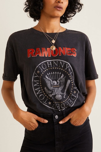 Mango Tricou cu imprimeu Ramones Femei