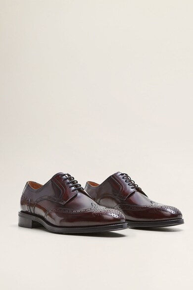 Mango Pantofi brogue de piele lacuita Milan Barbati