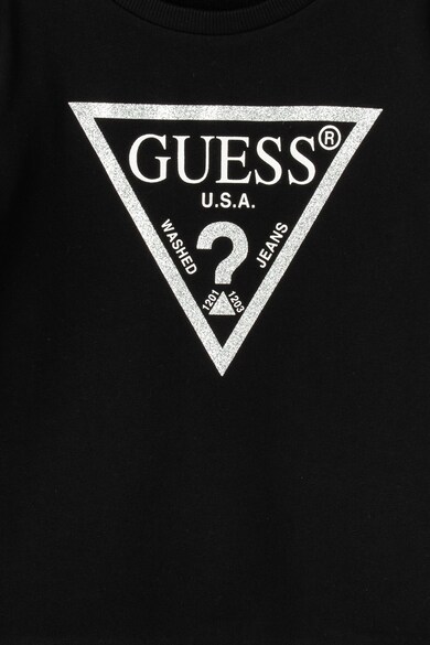 GUESS JEANS Pamutpulóver logómintával Lány