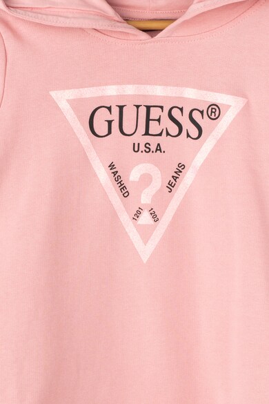 GUESS JEANS Суитшърт с качулка и бляскава щампа Момичета