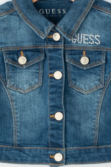 GUESS JEANS Jacheta de denim cu logo brodat Fete