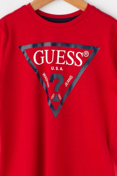 GUESS JEANS Tricou cu decolteu la baza gatului si imprimeu logo Baieti