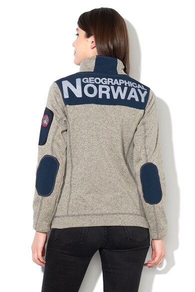 Geographical Norway Bluza sport cu fermoar si logo brodat Tebelle, Gri melange Femei