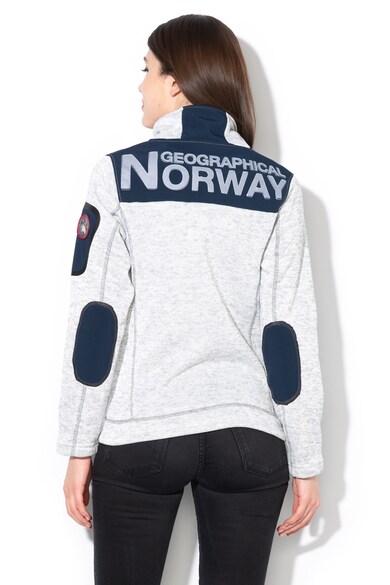 Geographical Norway Bluza sport cu fermoar si logo brodat Tebelle, Gri deschis melange -1 Femei