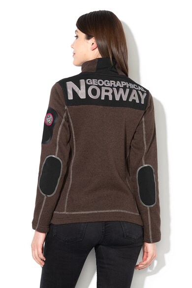 Geographical Norway Tebelle cipzáras pulóver hímzett logóval, Sötétbarna, 1 női