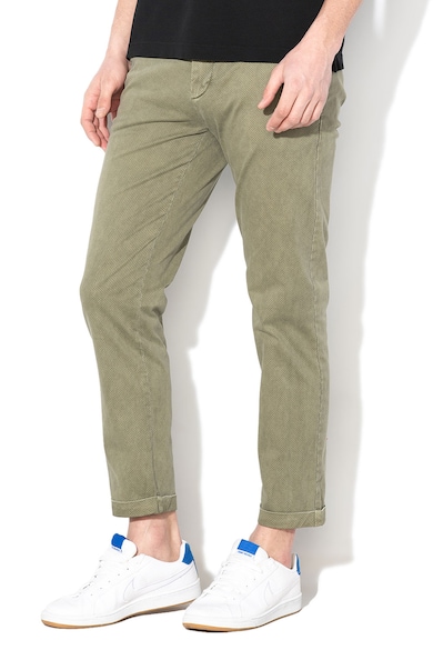 United Colors of Benetton Pantaloni chino, slim fit, cu lungime crop si model discret Barbati