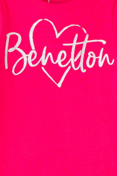 United Colors of Benetton Bluza cu imprimeu logo stralucitor Fete