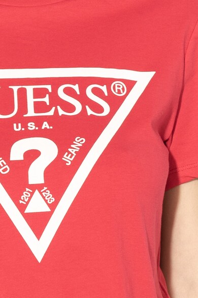 Guess Tricou crop de casa, cu imprimeu logo Femei