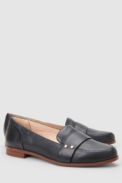 NEXT Pantofi loafer de piele, cu accente metalizate Femei