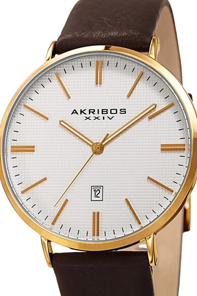 AKRIBOS XXIV Akribos, Аналогов часовник с кожена каишка Мъже