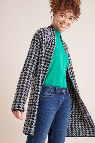 NEXT Cardigan fara inchidere, cu model houndstooth Femei