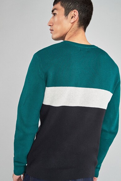 NEXT Рипсен пуловер с цветен блок Мъже
