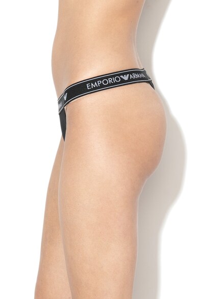 Emporio Armani Underwear Chiloti tanga cu banda logo elastica in talie Femei