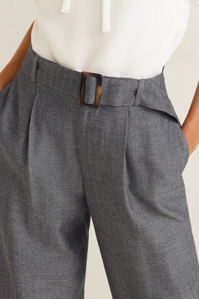 Mango Pantaloni cu croiala ampla si model herringbone Espi Femei