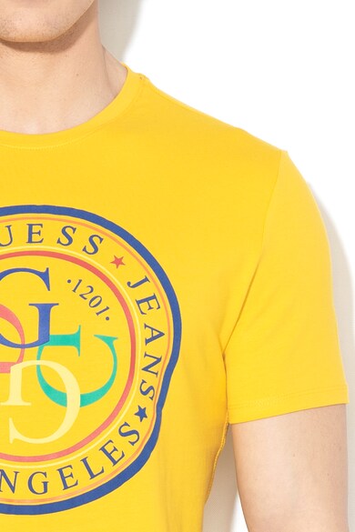 GUESS JEANS Силно прилепнала тениска с гумирано лого Мъже