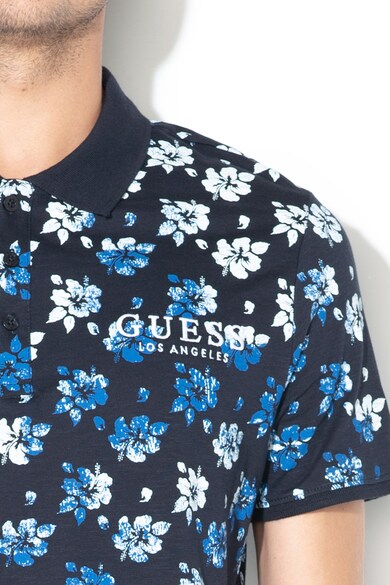 GUESS JEANS Tricou polo cu model floral Barbati