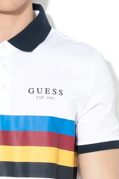 GUESS JEANS Tricou polo cu dungi cauciucate Barbati