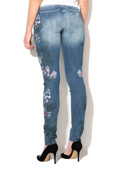 GUESS JEANS Mintás skinny fit farmernadrág hímzéssel női