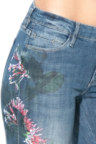 GUESS JEANS Blugi skinny cu model si broderie Femei