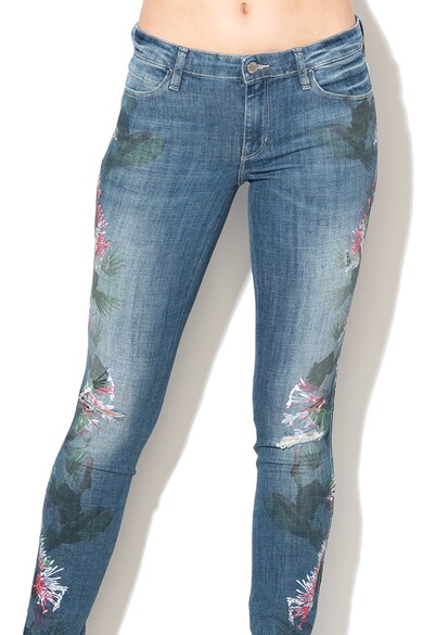 GUESS JEANS Mintás skinny fit farmernadrág hímzéssel női