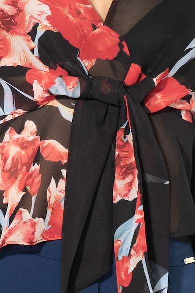 GUESS JEANS Bluza vaporoasa transparenta cu model floral Femei