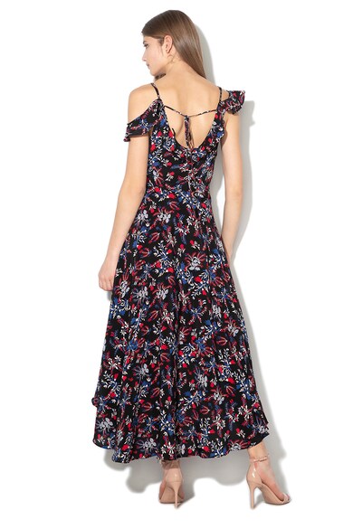 GUESS JEANS Rochie petrecuta cu model floral si terminatie asimetrica Femei