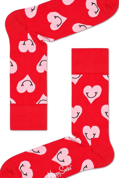 Happy Socks Sosete scurte unisex cu imprimeu cu inimioare Femei