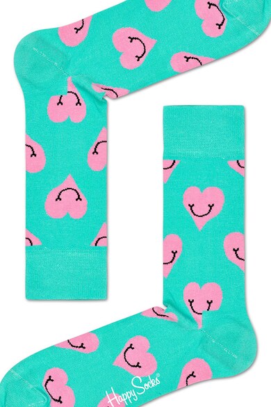 Happy Socks Sosete scurte unisex cu imprimeu cu inimioare Femei