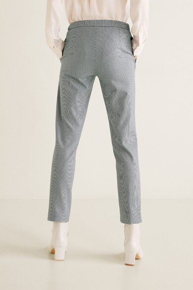 Mango Pantaloni crop straight fit in carouri Crepe Femei