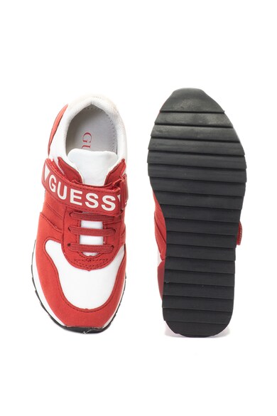 Guess Nyersbőr hatású sneakers cipő kontrasztos logóval Lány