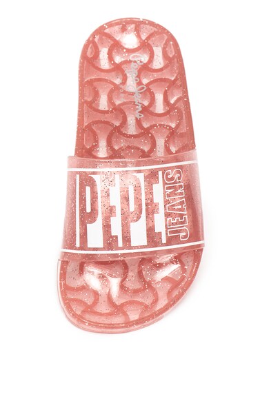 Pepe Jeans London Papuci cu imprimeu logo si particule stralucitoare Wave Fete