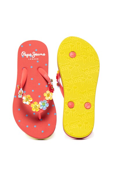 Pepe Jeans London Papuci flip-flop cu aplicatii florale Fete