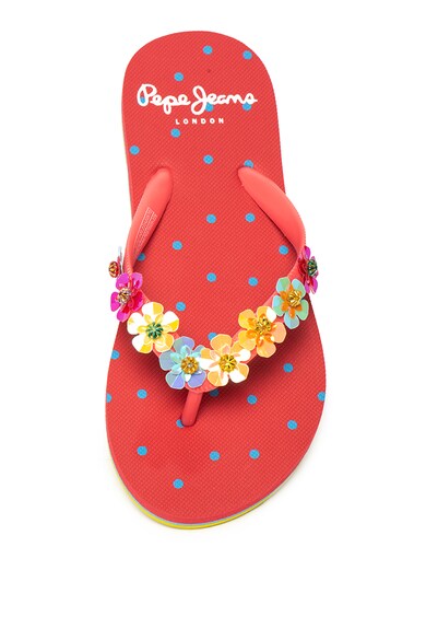 Pepe Jeans London Papuci flip-flop cu aplicatii florale Fete