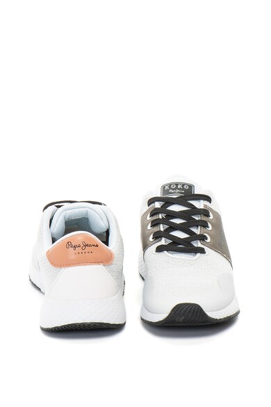 Pepe Jeans London Pantofi sport cu aspect tricotat si insertii metalizate Koko Sand Femei