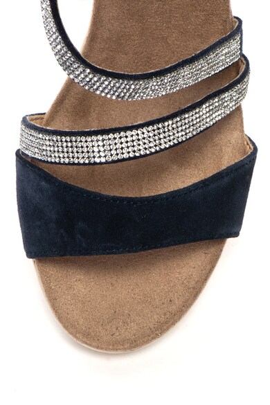 Caprice Велурени сандали със скосена подметка и декоративни камъни Жени