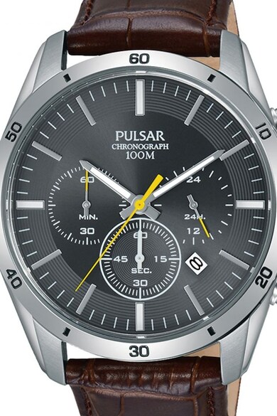 Pulsar Chronograph bőrszíjas karóra férfi