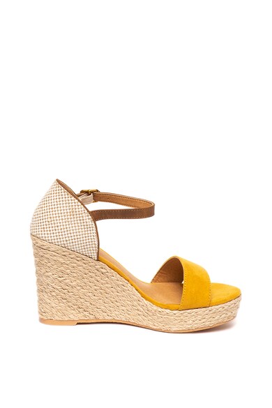 s.Oliver Sandale tip espadrile wedge de piele intoarsa ecologica si material textil Femei