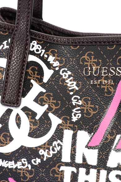 GUESS Geanta shopper cu etui interior si imprimeu logo si text Vikky Femei