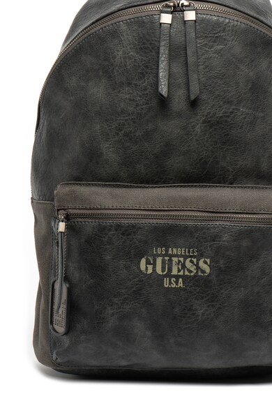 GUESS Rucsac de piele ecologica cu imprimeu logo Barbati