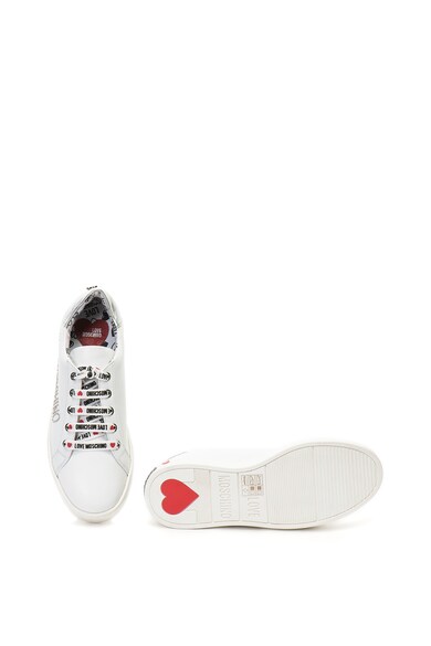 Love Moschino Bőr sneakers cipő gyöngyös logóval női