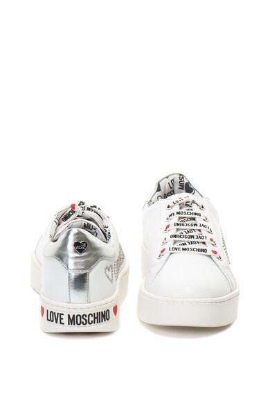 Love Moschino Pantofi sport de piele cu logo cu margele Femei