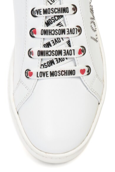 Love Moschino Кожени спортни обувки лого с мъниста Жени