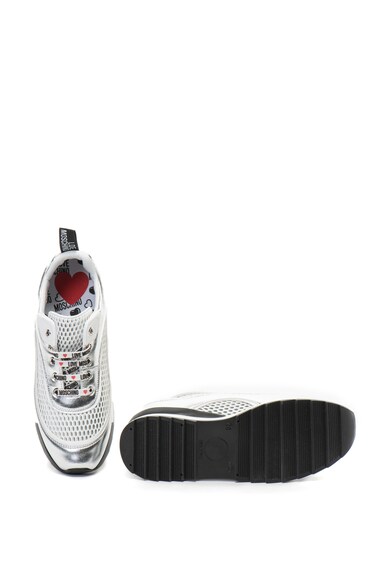 Love Moschino Pantofi sport de piele ecologica cu garnituri metalizate Femei