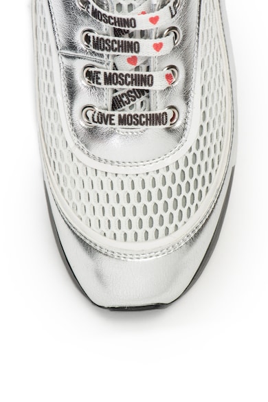 Love Moschino Pantofi sport de piele ecologica cu garnituri metalizate Femei