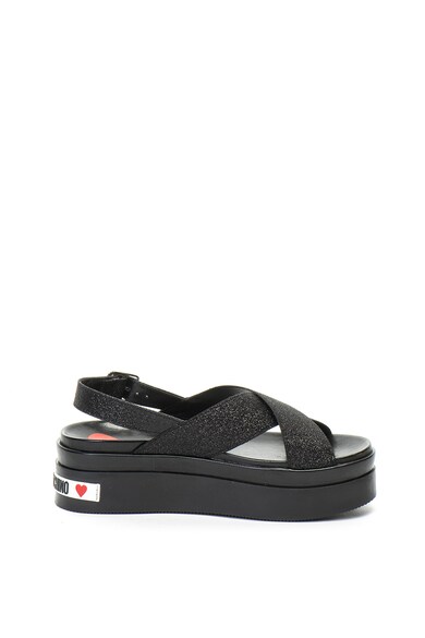 Love Moschino Sandale flatform cu barete incrucisate stralucitoare Femei