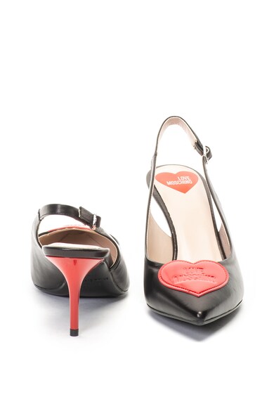 Love Moschino Sarokpántos bőrcipő logós foltrátéttel női