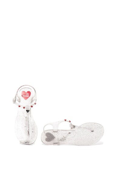 Love Moschino Jelly lábujjközi szandál szív alakú szegecsekkel női