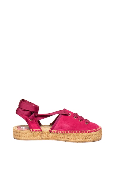 Love Moschino Espadrile de piele intoarsa cu prindere cu snururi Femei