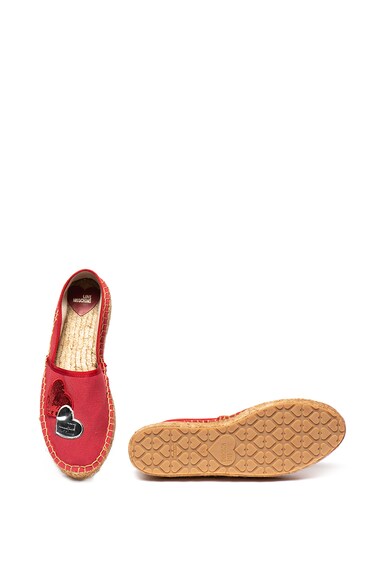 Love Moschino Espadrile slip-on din material textil cu aplicatii in forma de inima Femei