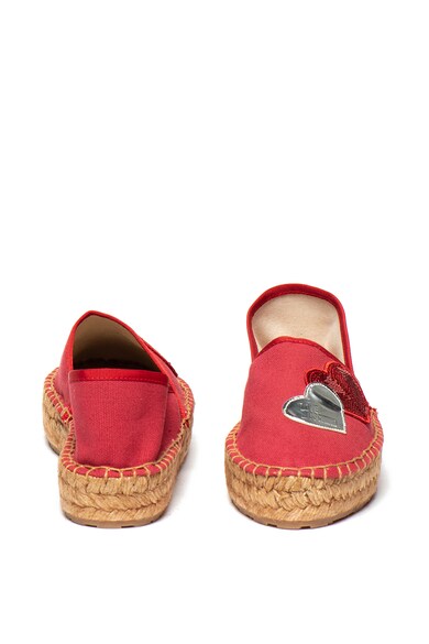 Love Moschino Espadrile slip-on din material textil cu aplicatii in forma de inima Femei